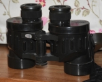 7. Collimation effectsBinoculars have three axes, the two optical axes and the hinge axis. Ideally all three should be parallel. In daylight use and with the optical axes wrongly set, one can feel a nasty pull on the eyes as the brain tries to rotate each of our eyeballs differently, to pull together the images from each half of the binocular. Looking at the moon in a dark sky, it is easier to observe the effects of poor collimation. The moon will appear as two overlapping images. These may appear to drift together if the error is slight, with only a little pull felt in the eyes. When relaxing the eyes and gazing on a target at 100M the optical axis of each eye is almost parallel, but when we read a book at a distance of about a foot, we go a little cross-eyed. We don’t find this difficult as it is quite natural.We cannot tolerate collimation errors that ask us to do the opposite. Ednar 6x30 minus reticule, very handy and tough. independent eyepiece focus. A carry everywhere bin.