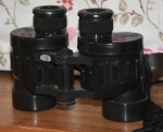 Ednar 6x30 minus reticule, very handy and tough. independent eyepiece focus. A carry everywhere bin.
