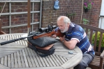 Me shooting my Walther LGV Competion Ultra .177 caliber . The only pellet it seems to like, is the Air Arms Diabolo Field 4.52. Here I am shooting off a bag full of bubble wrap. Update Aug 2016 It now requires cocking twice to ensure the trigger has been set.So its Break barrel make the mechanism click, bounce the mechanism again and only now bring the barrel back up to latch. DSC_0423 Walter and I.jpg