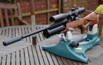 Only got this a few weeks before Christmas 2013 I have shot about 90 shot so far at 24 yds in the freezing cold wind. LOVE IT No Problems, its very quiet with the Whisper silencer. It does 800fps with 177 AA Diabolo field 8.4 grain pellets, and is very quickly out of the barrel from the trigger click. Weighs 9 lbs with the MTC Genesis 5-20x 50. Image taken with a Nikon D40 with the 18-55 G 2 ED kit lens. Hand held very slow in dull conditions.Update August 2016. still love it but now it likes Daystate Li 177's no longer made. I Have 2 tins left. Airwolf front.jpg